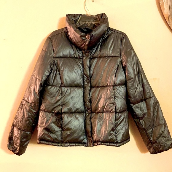 Old Navy Jackets & Blazers - Vintage Shiny Metallic Puffy Coat ~Large~Old Navy